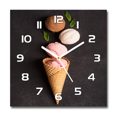 Reloj cuadrado Helado en cono de waffle