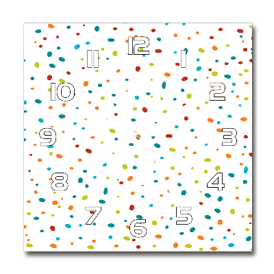 Reloj cuadrado Puntos de colores