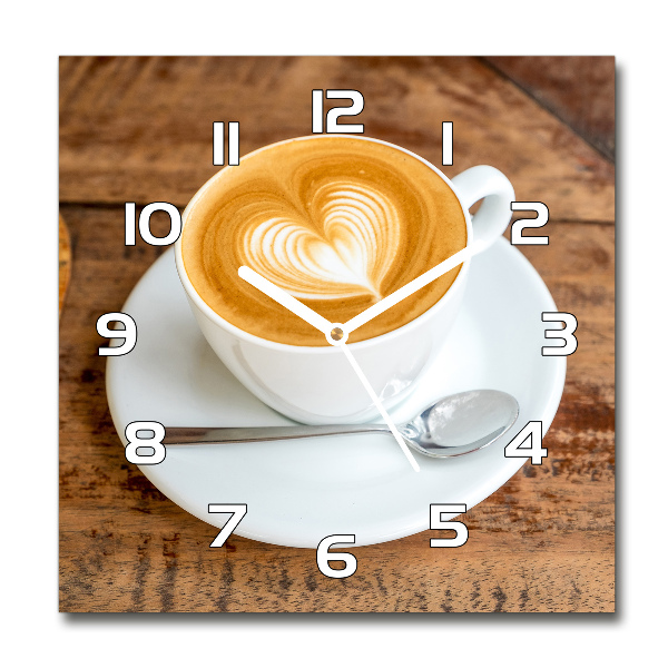 Reloj cuadrado Café en una taza