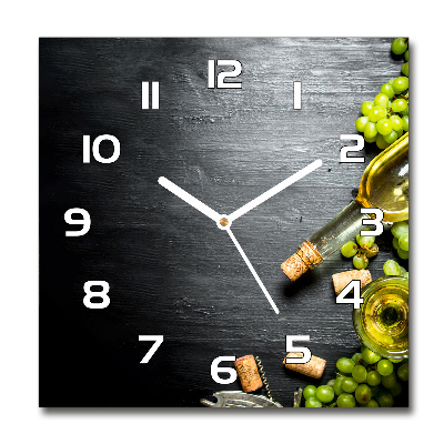 Reloj cuadrado Vino blanco y fruta