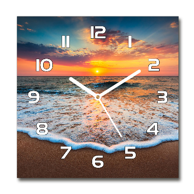Reloj cuadrado Puesta de sol sobre el mar