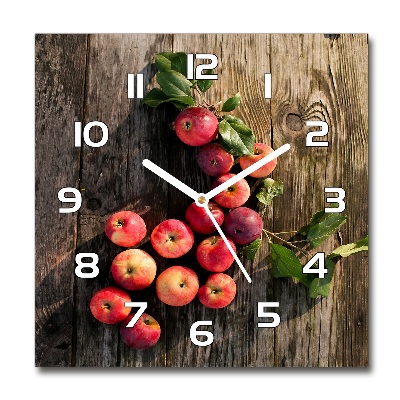 Reloj de pared cuadrado Manzanas en la mesa