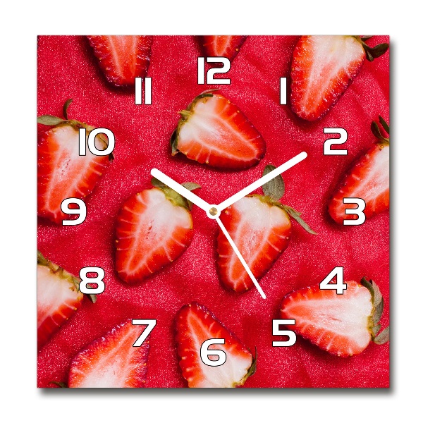 Reloj cuadrado Fresas en rodajas