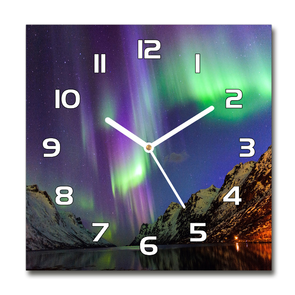 Reloj de pared cuadrado Auroras boreales