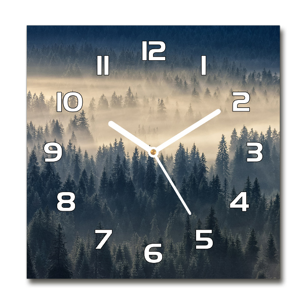 Reloj de pared cuadrado Niebla sobre el bosque