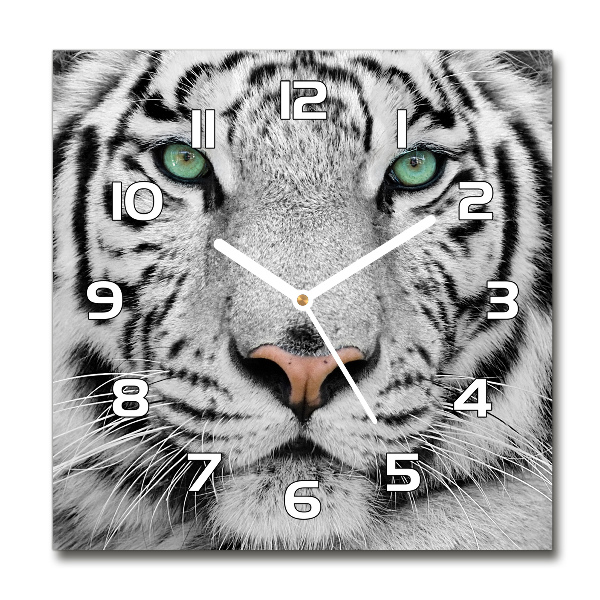 Reloj de pared cuadrado Tigre blanco