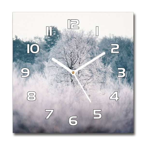 Reloj de pared cuadrado Árboles en invierno