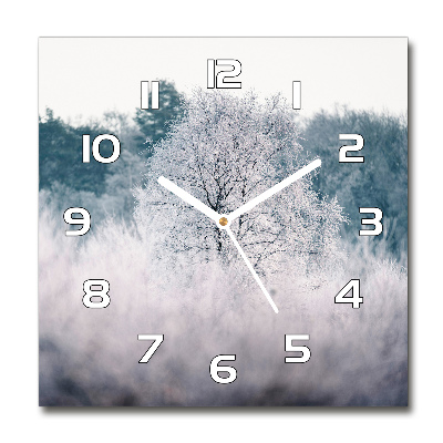 Reloj de pared cuadrado Árboles en invierno