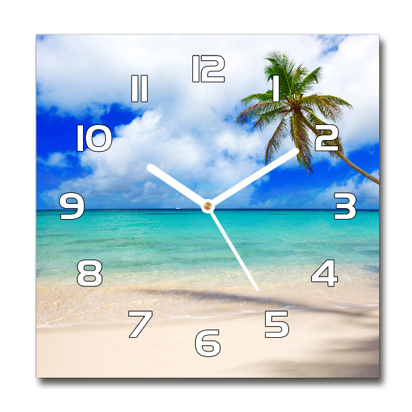 Reloj cuadrado Playa caribeña