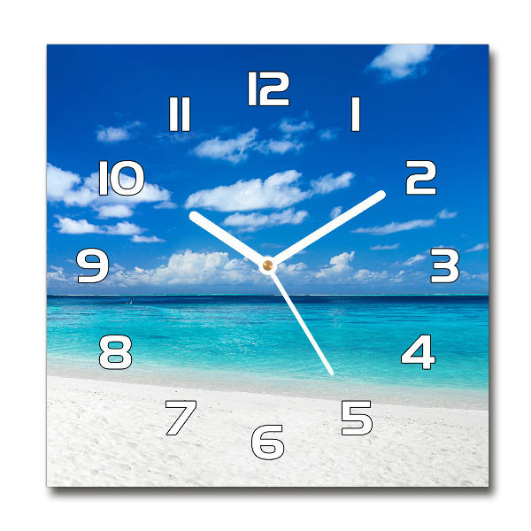 Reloj de pared cuadrado Playa tropical