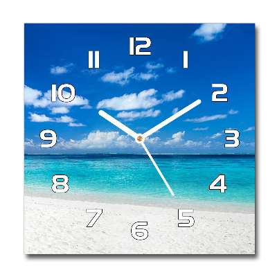 Reloj de pared cuadrado Playa tropical