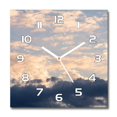 Reloj de pared cuadrado Nubes en el cielo