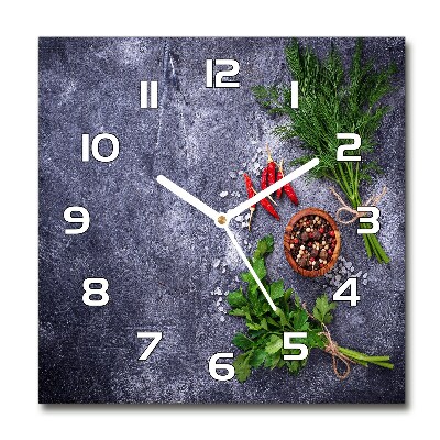 Reloj de pared cuadrado Hierbas y especias