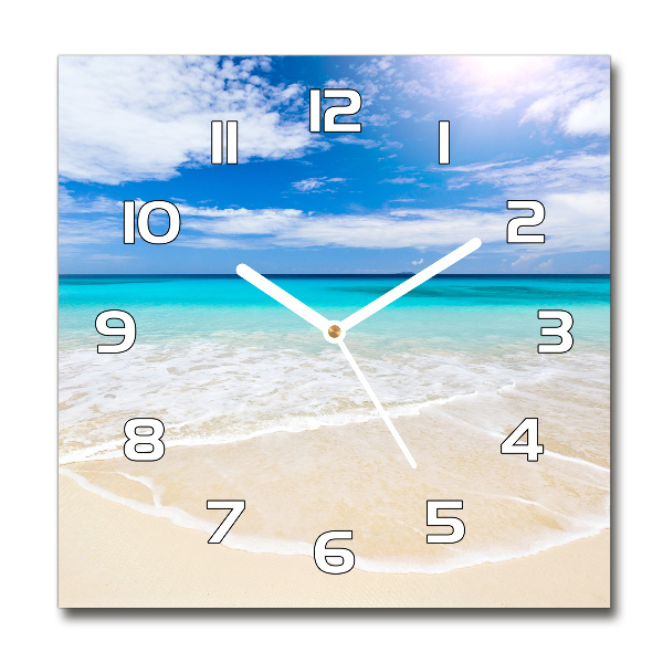 Reloj de pared cuadrado Playa tropical