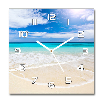 Reloj de pared cuadrado Playa tropical