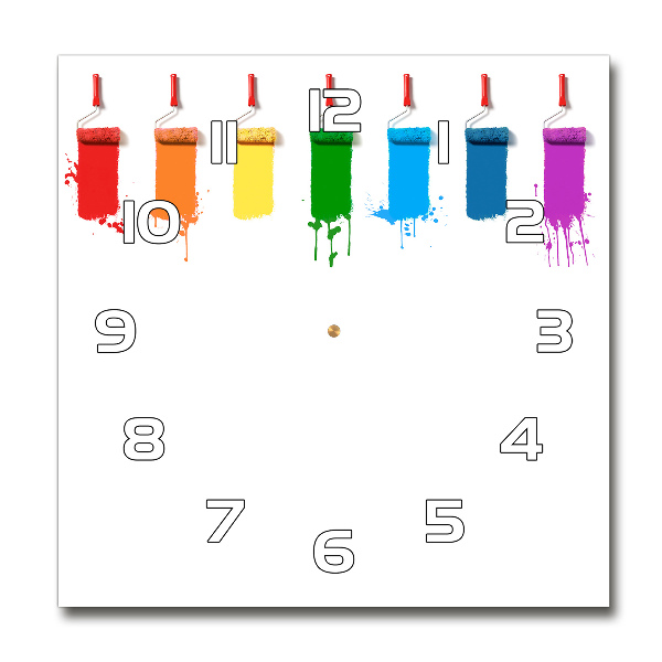 Reloj cuadrado Rodillos de pintura