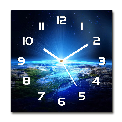 Reloj de pared cuadrado Planeta Tierra
