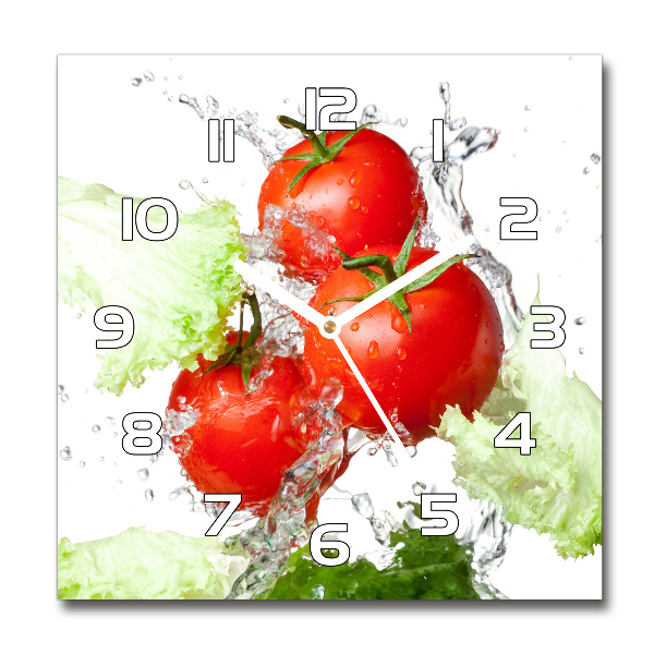 Reloj de pared cuadrado Tomates y lechuga