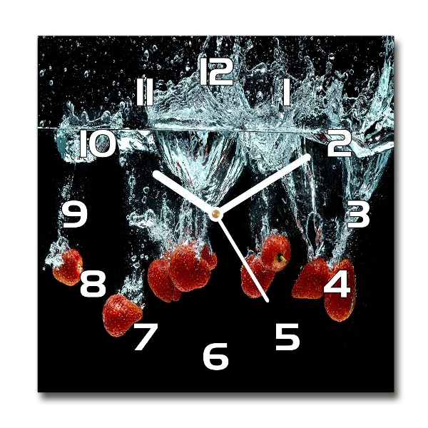 Reloj de pared cuadrado Fresas bajo el agua