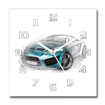Reloj cuadrado Boceto de un coche