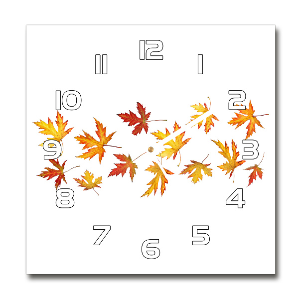 Reloj de pared cuadrado Hojas de otoño