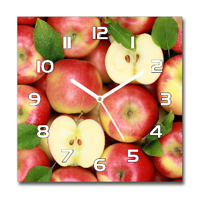 Reloj de pared cuadrado manzanas