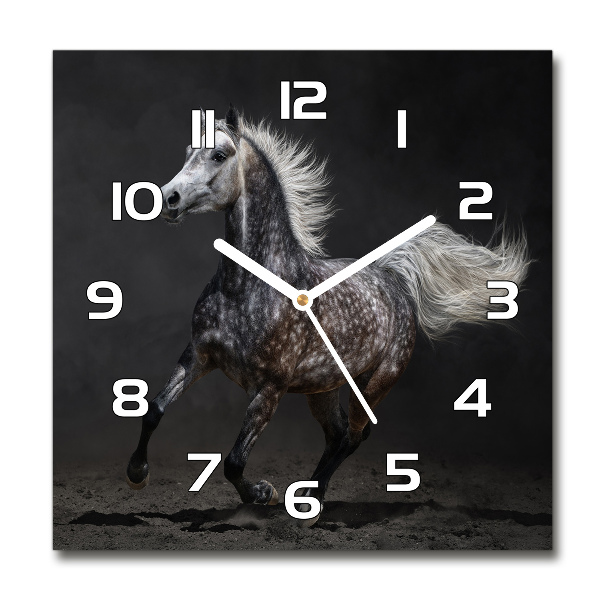 Reloj cuadrado Caballo árabe gris