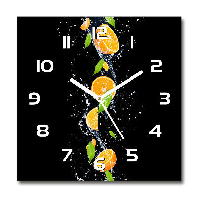 Reloj cuadrado Naranjas y agua
