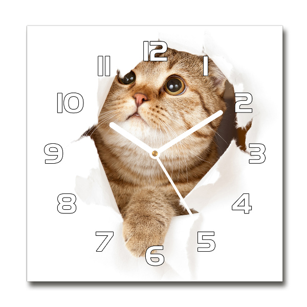 Reloj cuadrado Gato