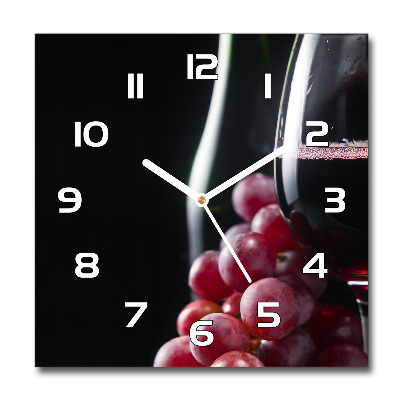 Reloj cuadrado Uvas y vino