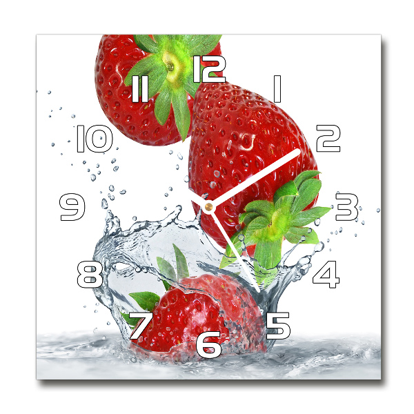 Reloj cuadrado Fresas y agua