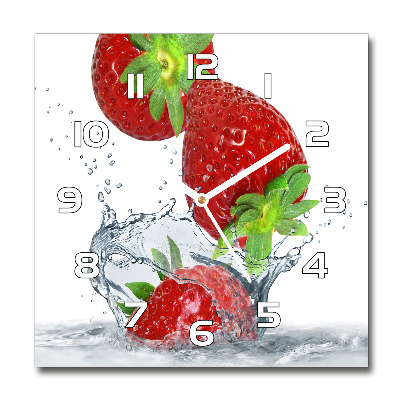 Reloj cuadrado Fresas y agua