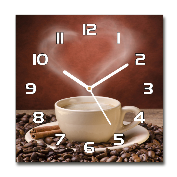 Reloj cuadrado Café aromático