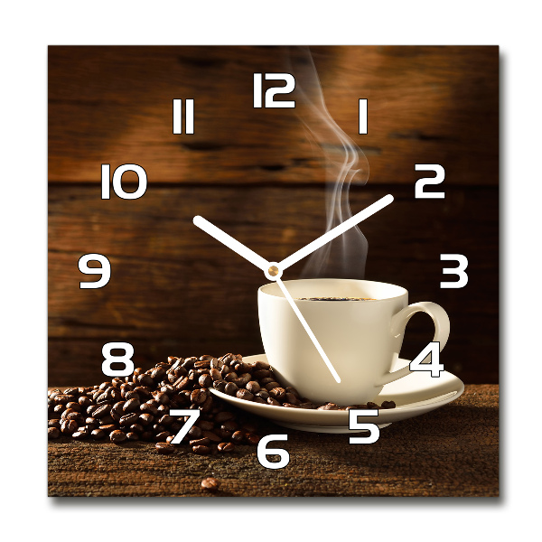 Reloj de pared cuadrado Una taza de café