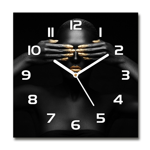 Reloj de pared cuadrado Mujer de negro