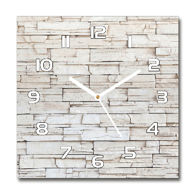 Reloj cuadrado Muro de piedra blanca