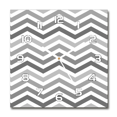 Reloj de pared cuadrado Zigzags grises