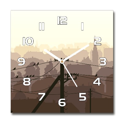 Reloj de pared cuadrado Línea eléctrica de la ciudad