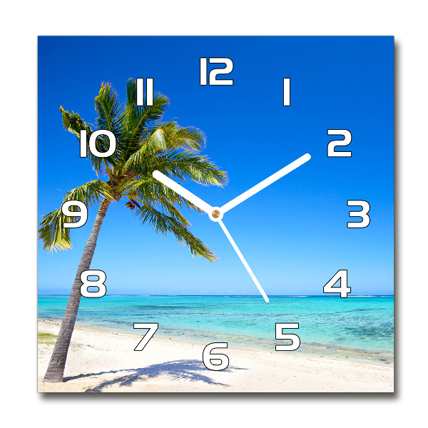 Reloj de pared cuadrado Playa tropical
