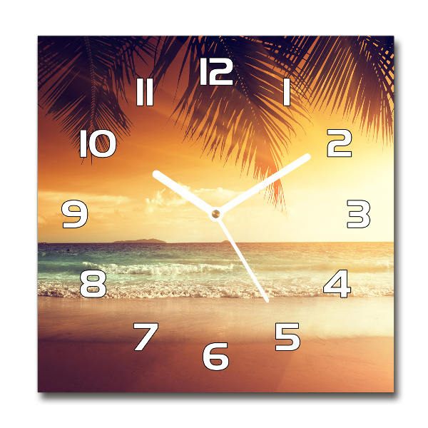 Reloj cuadrado Playa tropical