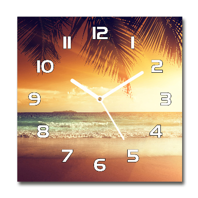 Reloj cuadrado Playa tropical