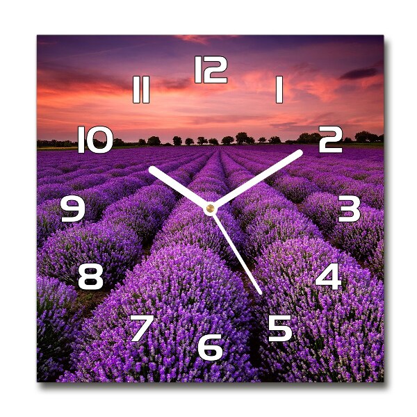 Reloj cuadrado campo de lavanda