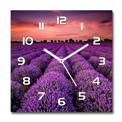 Reloj cuadrado campo de lavanda