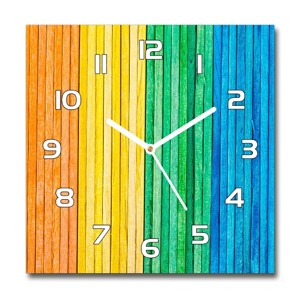 Reloj de pared cuadrado Rayas de colores