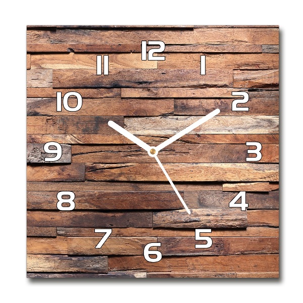 Reloj cuadrado pared de madera