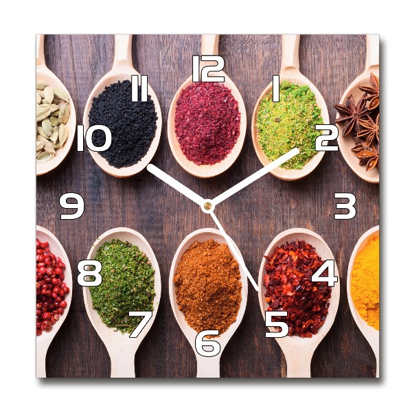 Reloj cuadrado Especias de colores