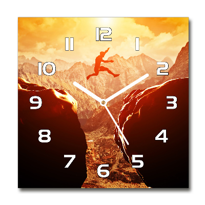 Reloj de pared cuadrado Saltar sobre el abismo