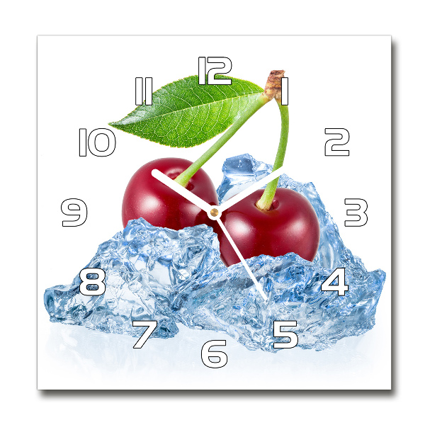 Reloj de pared cuadrado Cereza con hielo