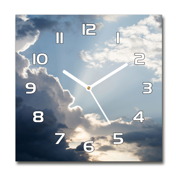 Reloj de pared cuadrado Nubes en el cielo