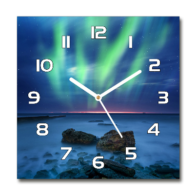 Reloj cuadrado Auroras boreales